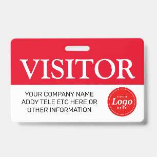 Red Visitor Badge