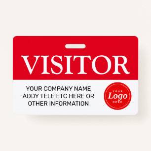 Red Visitor Badge