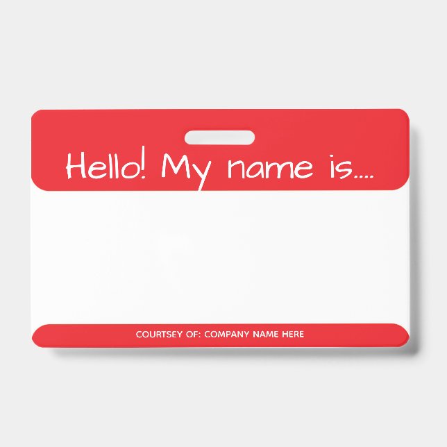 Red Visitor ID Badge (Front)