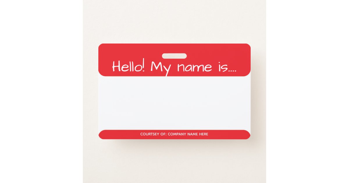 Red Visitor ID Badge | Zazzle