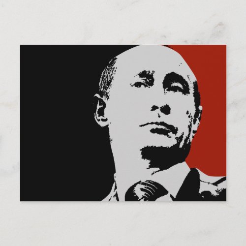 Red Vladimir Putin Postcard