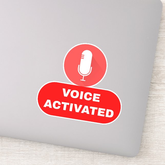 Red Voice Activated Sticker (Detail)