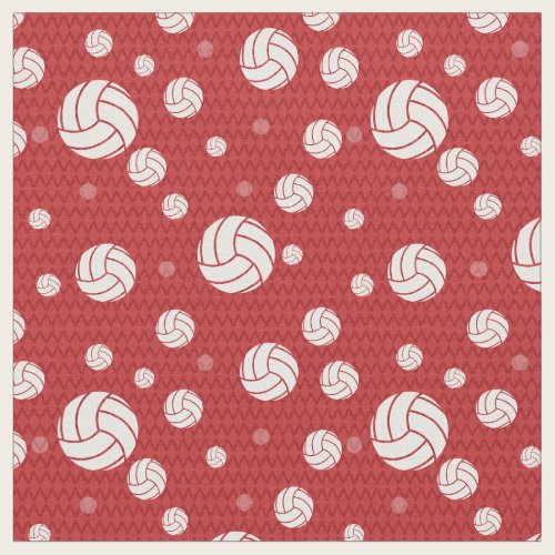 Red Volleyball Chevron Patterned Fabric