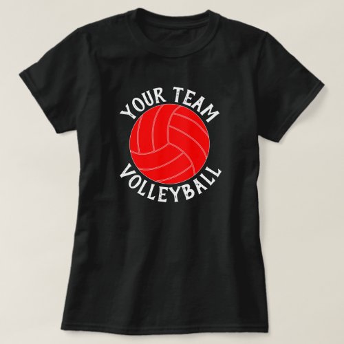 Red Volleyball Custom Team Player  Number Shirt