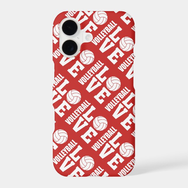 Red Volleyball Love Pattern Iphone Case (Back)