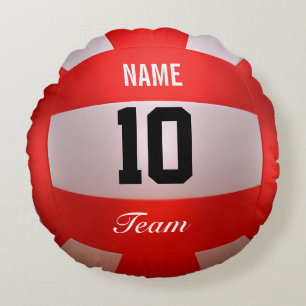 Red Volleyball Round Pillow