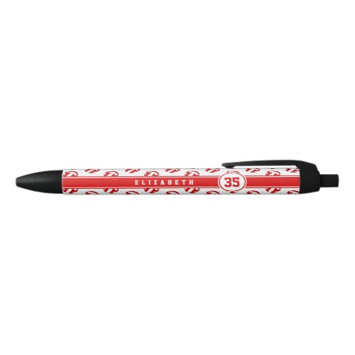 red volleyball team colors girls boys name black ink pen