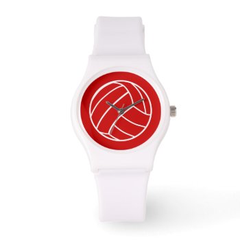 Red Volleyball Watch by RelevantTees at Zazzle