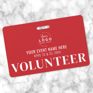 Red Volunteer Badge