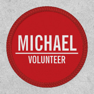Red Volunteer Patch with Custom Name