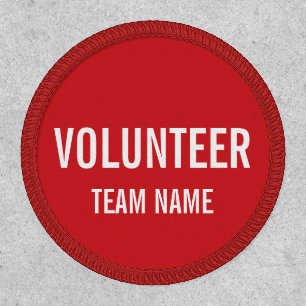 Red Volunteer Patch with Custom Team Name