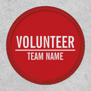 Red Volunteer Patch with Custom Team Name