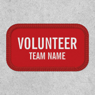 Red Volunteer Patch with Custom Team Name