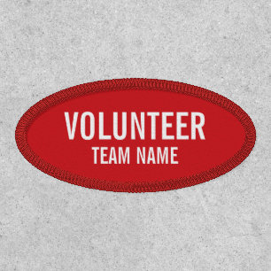 Red Volunteer Patch with Custom Team Name