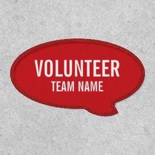 Red Volunteer Patch with Custom Team Name