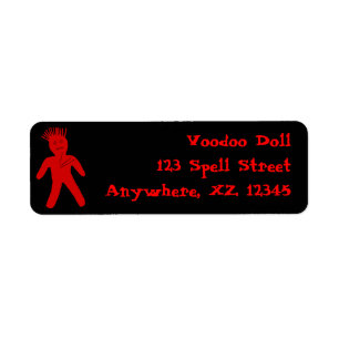 Red Voodoo Doll Label