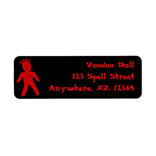 Red Voodoo Doll Label (Front)