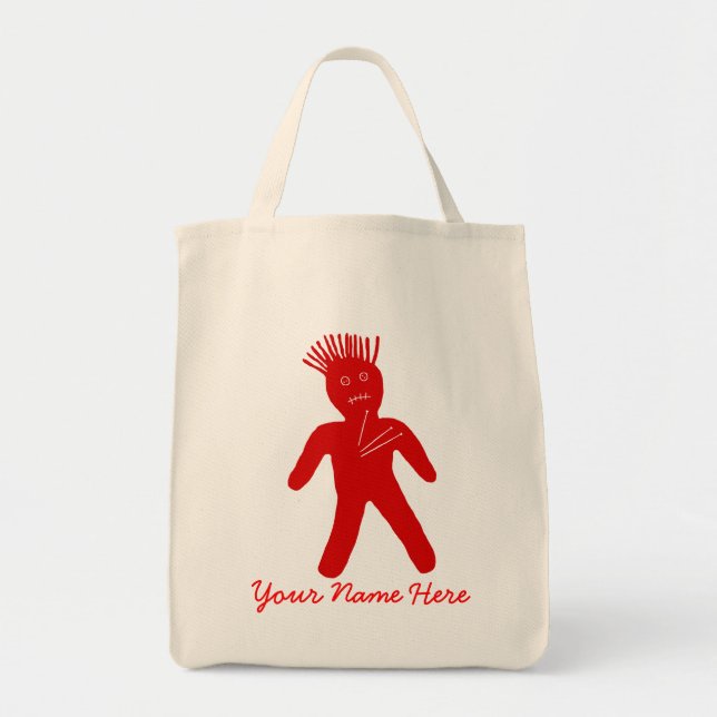 Red Voodoo Doll Tote Bag (Front)