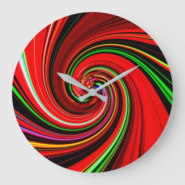 Red Vortex Design Clock (Front)