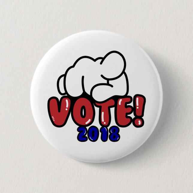 Red VOTE 2018 button (Front)