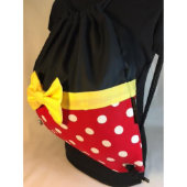 Red w/White Polka Dots Drawstring Backpack (Side)