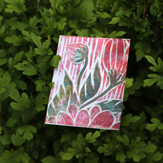 Red Wabi Sabi Flower Stamp Floral Spring Nature    Postcard
