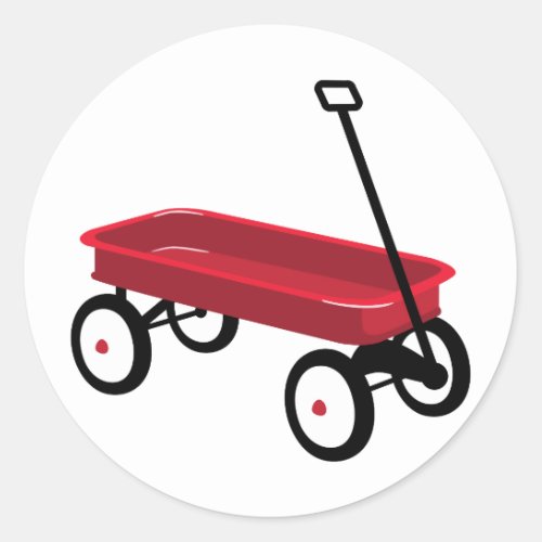 Red Wagon Classic Round Sticker