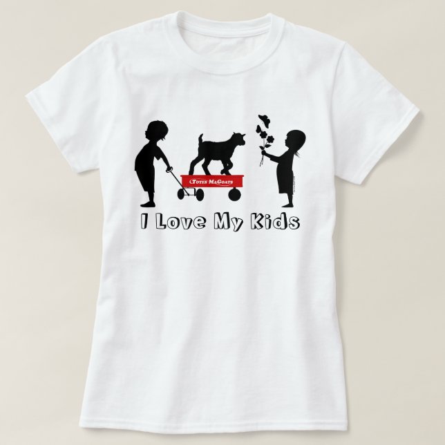 Red Wagon Cute Goat Silhouette Totes MaGoats T-Shirt (Design Front)