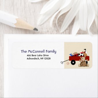 RED WAGON PRINTABLE ADDRESS LABELS | Zazzle