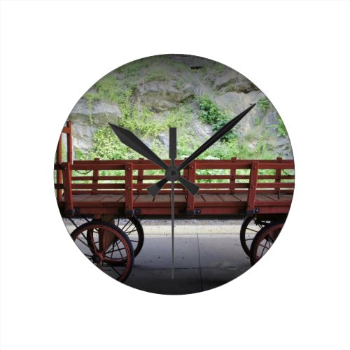 Red Wagon Round Clocks