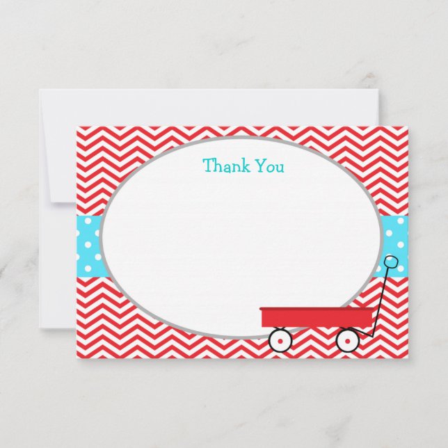 Red Wagon Thank You Cards (Front)