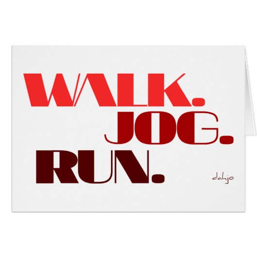 RED WALK JOG RUN (font CHUNKY) Cards (Front Horizontal)