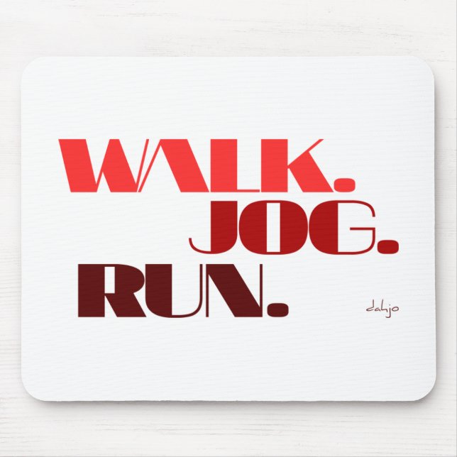 RED WALK JOG RUN (font CHUNKY) Mouse Pad (Front)