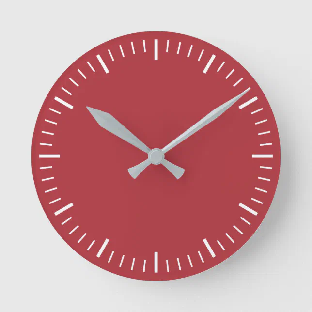 Task Clock Red Red Wall Clock | Zazzle
