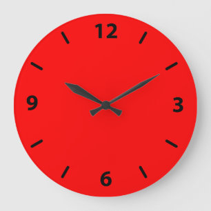 Red Wall Clock with Black Numbers