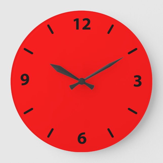 Red Wall Clock with Black Numbers (Front)