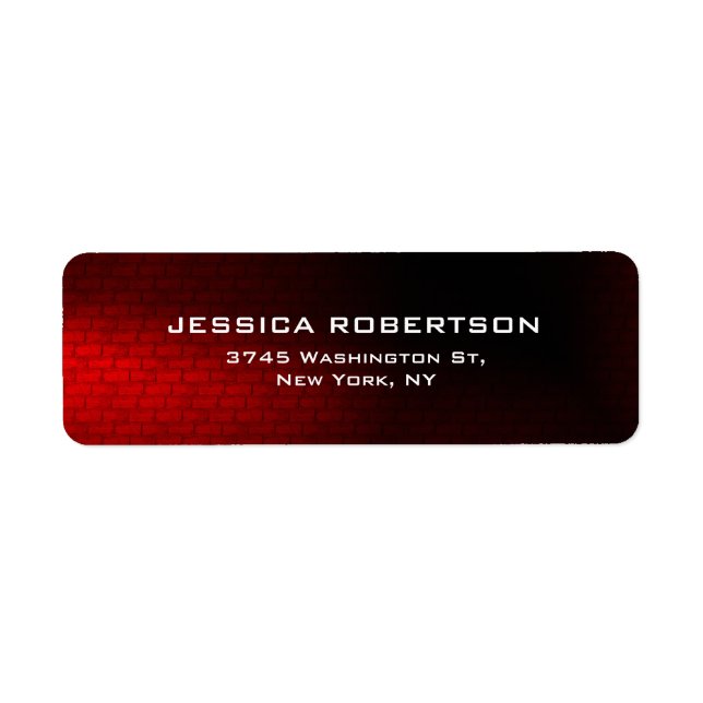 Red Wall Minimalist Plain Elegant Modern Trendy Label (Front)