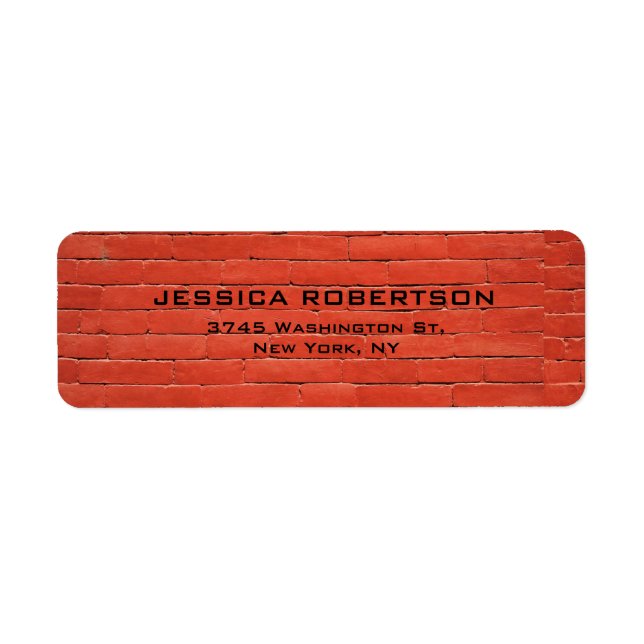 Red Wall Minimalist Plain Elegant Modern Trendy Label (Front)