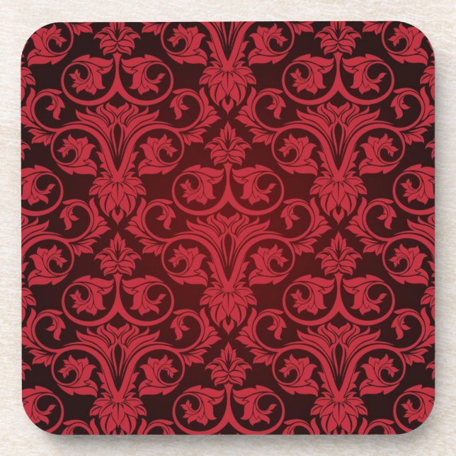 Red wallpaper 2 beverage coaster (Front)