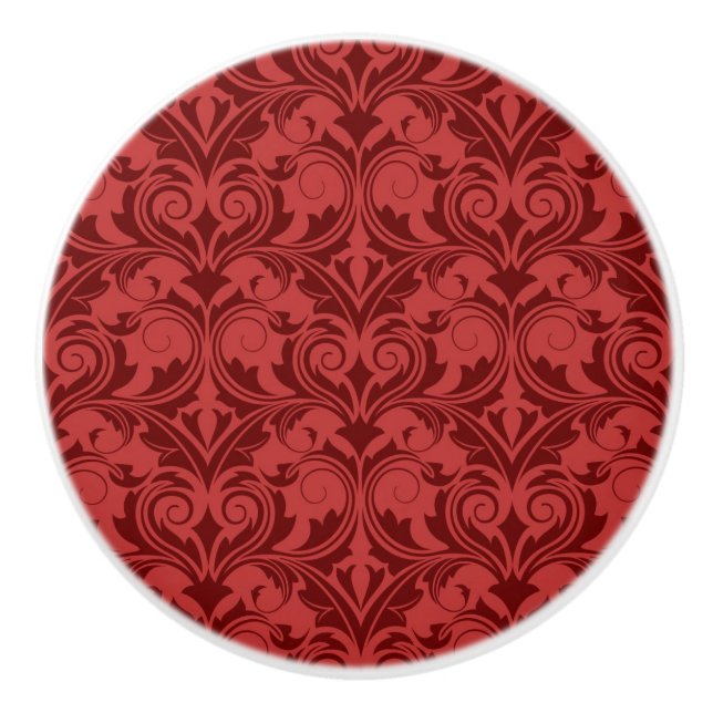 Red Wallpaper Ceramic Knob (Front)