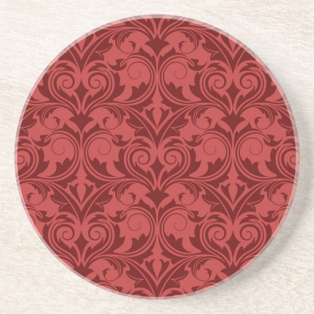 Red Wallpaper Drink Coaster (Front)