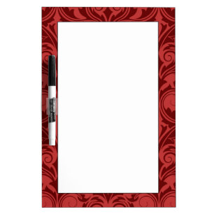 Red Wallpaper Dry-Erase Board