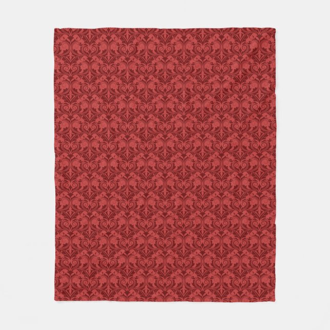 Red Wallpaper Fleece Blanket (Front)