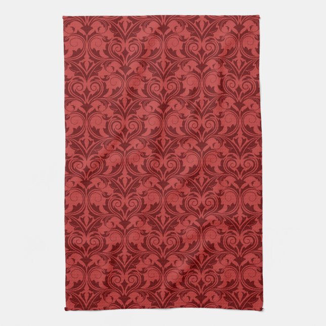Red Wallpaper Kitchen Towel (Vertical)
