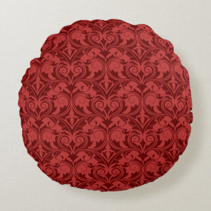 Red Wallpaper Round Pillow