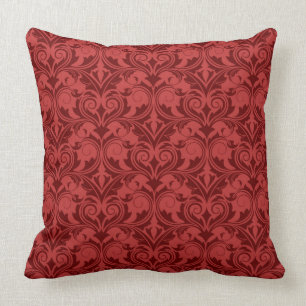 Red Wallpaper Throw Pillow