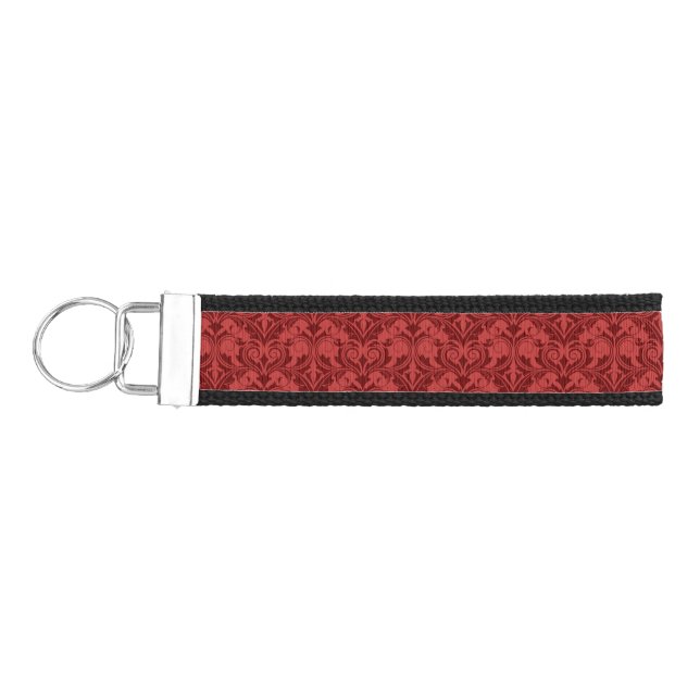 Red Wallpaper Wrist Keychain (Keys on Left)