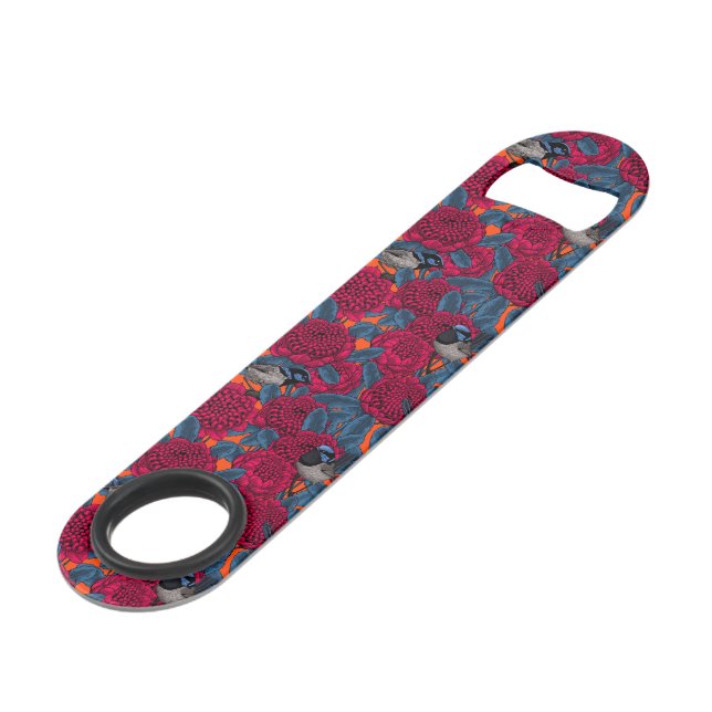 Red waratah and fairy wrens bar key (Front Angled)