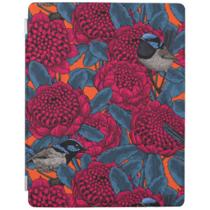 Red waratah and fairy wrens iPad smart cover