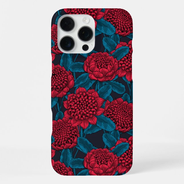 Red waratah flowers iPhone case (Back)